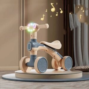 AMBERZ  4-Wheeled Kids Balance Car with Music & LED Lights for 1-3 Years Boys & Girls