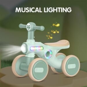 AMBERZ  4-Wheeled Kids Balance Car with Music & LED Lights for 2-5 Years Boys & Girls - Green